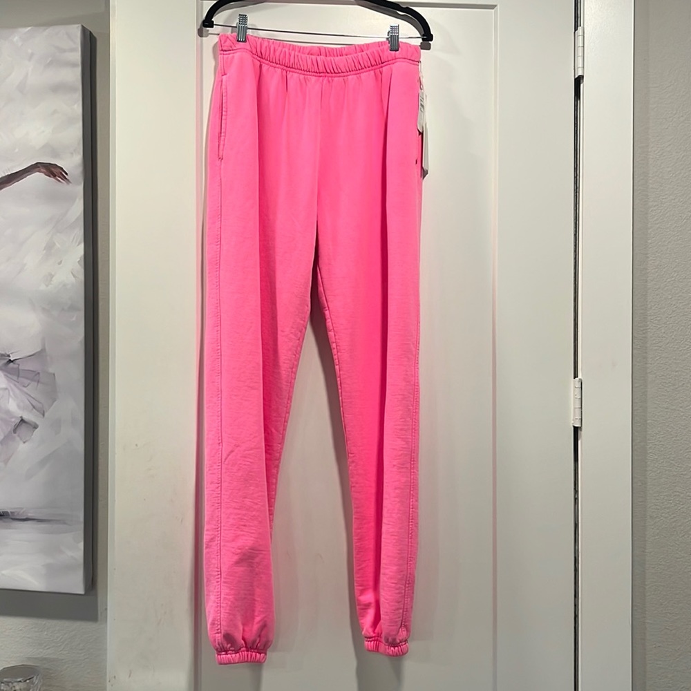 NWT Good American Boyfriend Sweatpants Hot Pink Size 3 (Large) MSRP $75